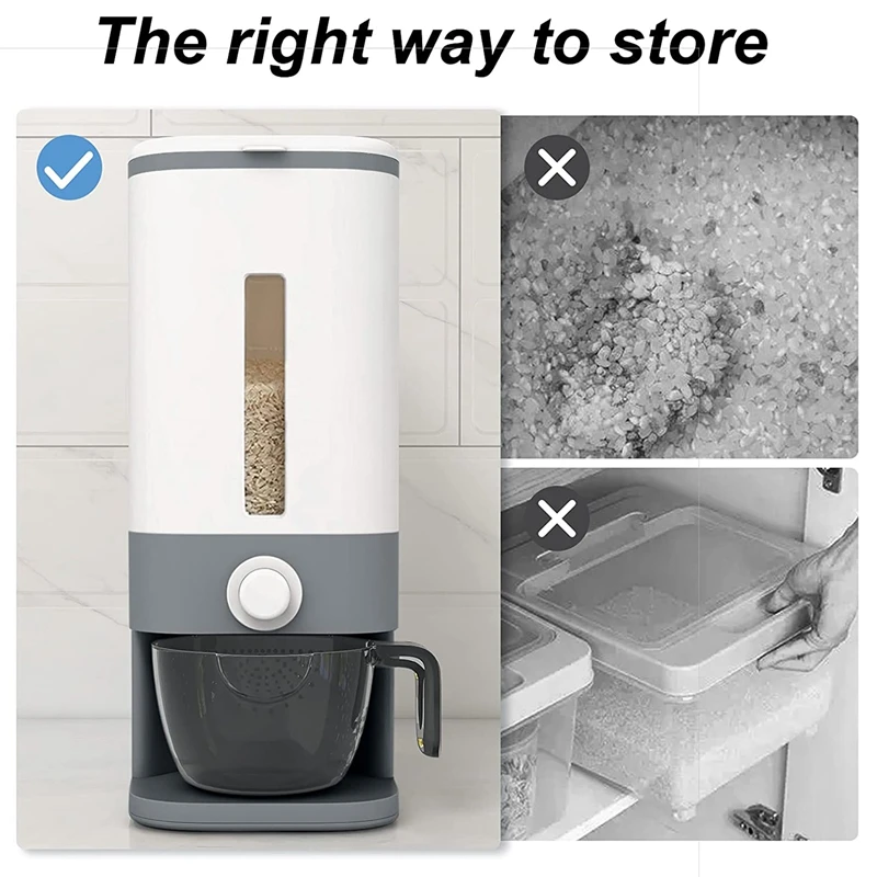 Rice Dispenser, Grain Container Storage with Lid Measuring Cylinder Moisture Proof Household Cereal Dispenser Bucket
Rice Dispenser, Grain Container Storage with Lid Measuring Cylinder Moisture Proof Household Cereal Dispenser Bucket