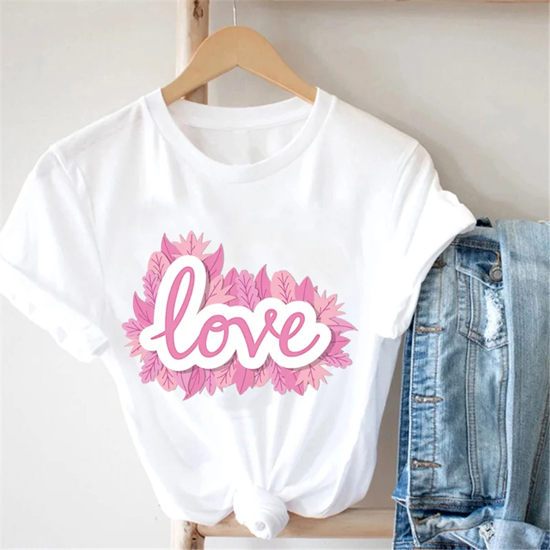 Women Flower Floral Love Trend Letter T-shirt Short Sleeve Ladies Fashion Casual Harajuku Clothes Female Tee Graphic Couples Top
Women Flower Floral Love Trend Letter T-shirt Short Sleeve Ladies Fashion Casual Harajuku Clothes Female Tee Graphic Couples Top
