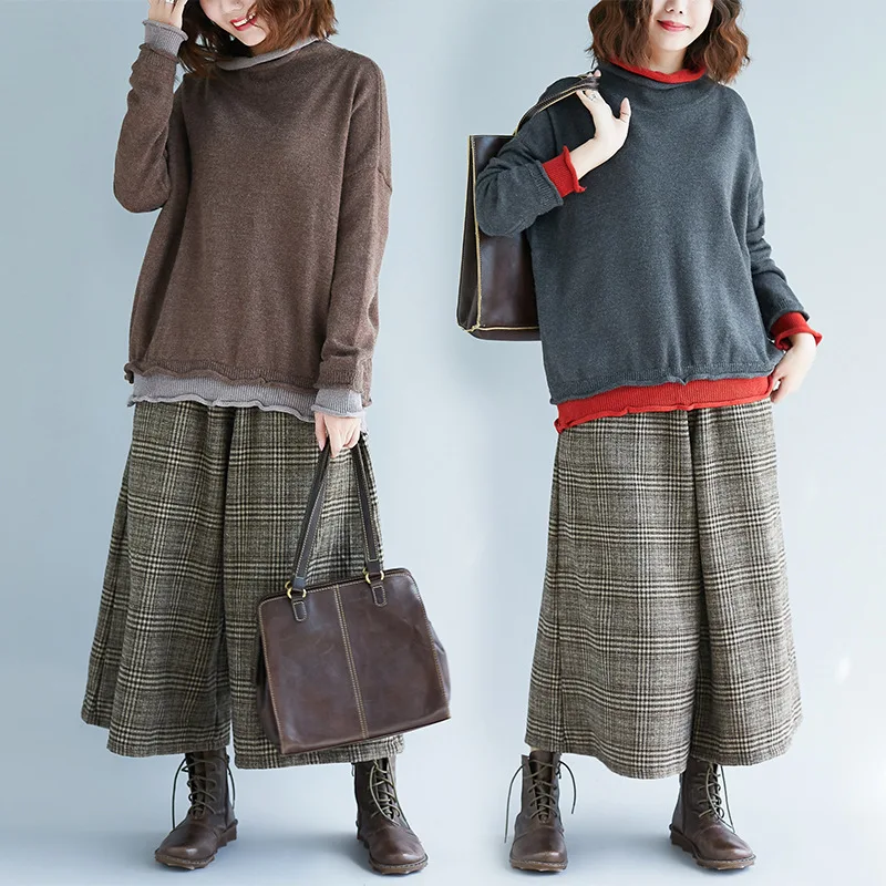 2021 Autumn Winter Casual Batwing Loose Women Knitting Tops New Solid Color Patchwork Hit Color Female Sweaters
2021 Autumn Winter Casual Batwing Loose Women Knitting Tops New Solid Color Patchwork Hit Color Female Sweaters