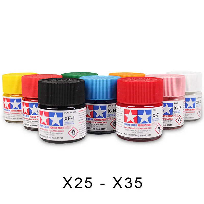 10ml Tamiya Water-Soluble Acrylic Paints X25-X35 Gross Color For DIY Military Tank Ship Plane Soldier Model Gundam Building Tool
10ml Tamiya Water-Soluble Acrylic Paints X25-X35 Gross Color For DIY Military Tank Ship Plane Soldier Model Gundam Building Tool