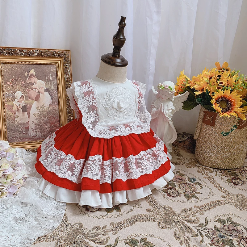 2PCS 2020 Summer Spanish Lolita princess dress baby girl clothes lace stitching red dress for girl birthday party vestidos
2PCS 2020 Summer Spanish Lolita princess dress baby girl clothes lace stitching red dress for girl birthday party vestidos