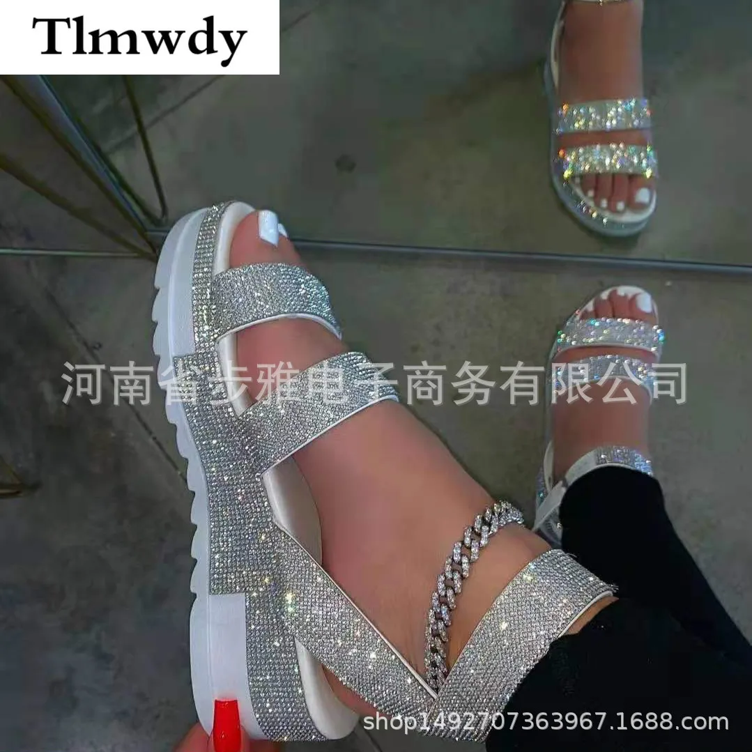 2021 Summer Sandals Fashion Platform Rhinestone Women's Shoes Open Toe Low Heel Outdoor Sandals Beach Shoes Women's Plus Size 43
2021 Summer Sandals Fashion Platform Rhinestone Women's Shoes Open Toe Low Heel Outdoor Sandals Beach Shoes Women's Plus Size 43