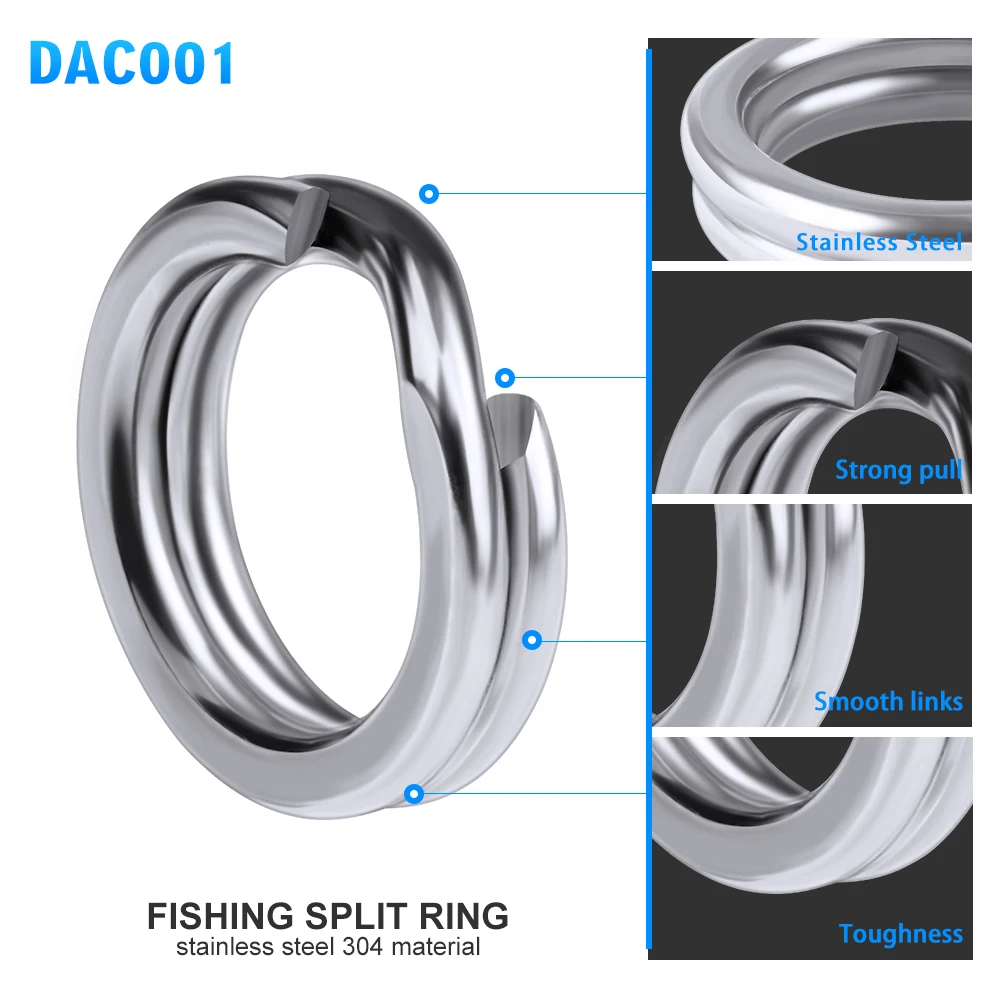 PROBEROS 50 шт. рыболовные раздельные кольца для кренкбейта Серебряная нержавеющая