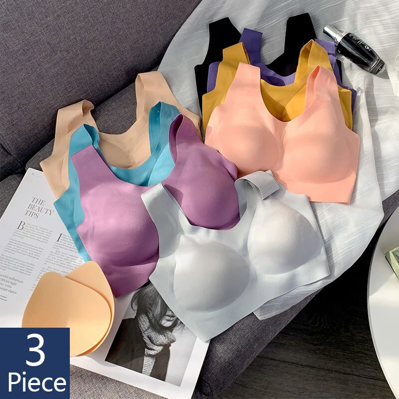 Dropshipping Bras For Women 3pcs Latex Bra Seamless Bra Plus Size Underwear Push Up Bralette With Pad Vest Top Wireless BH Bra
Dropshipping Bras For Women 3pcs Latex Bra Seamless Bra Plus Size Underwear Push Up Bralette With Pad Vest Top Wireless BH Bra