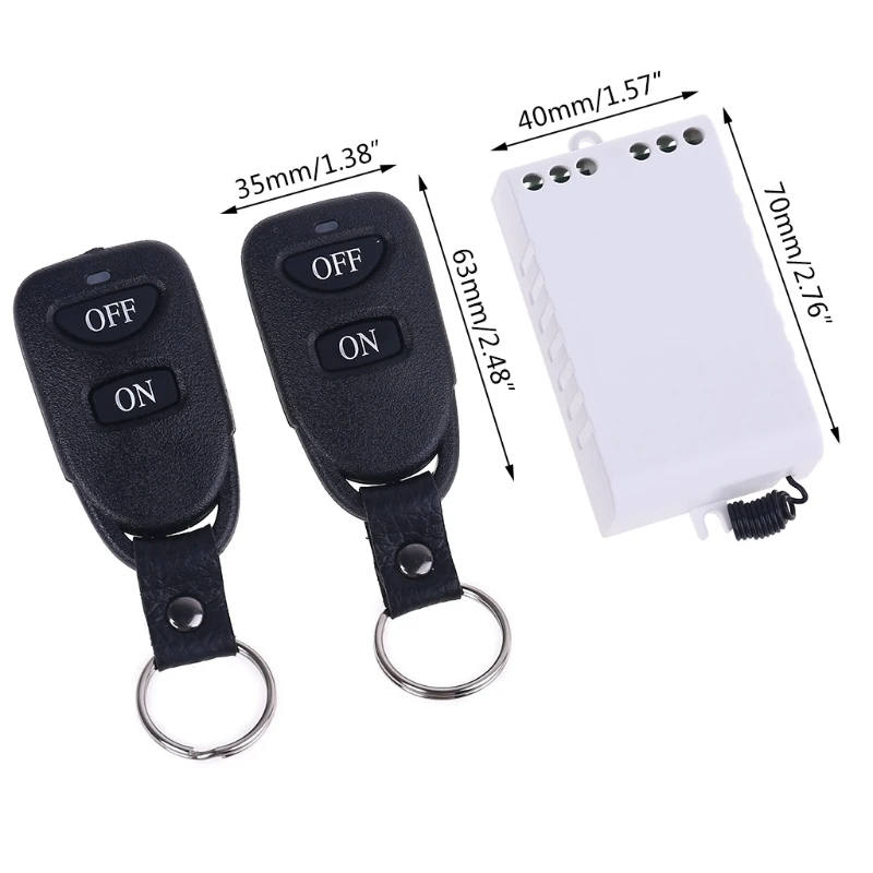 85V-250V 1 Way Wireless Remote Control Switch 2pcs ON/OFF Keys 433Mhz Relay Receiver Transmitter Controller
85V-250V 1 Way Wireless Remote Control Switch 2pcs ON/OFF Keys 433Mhz Relay Receiver Transmitter Controller