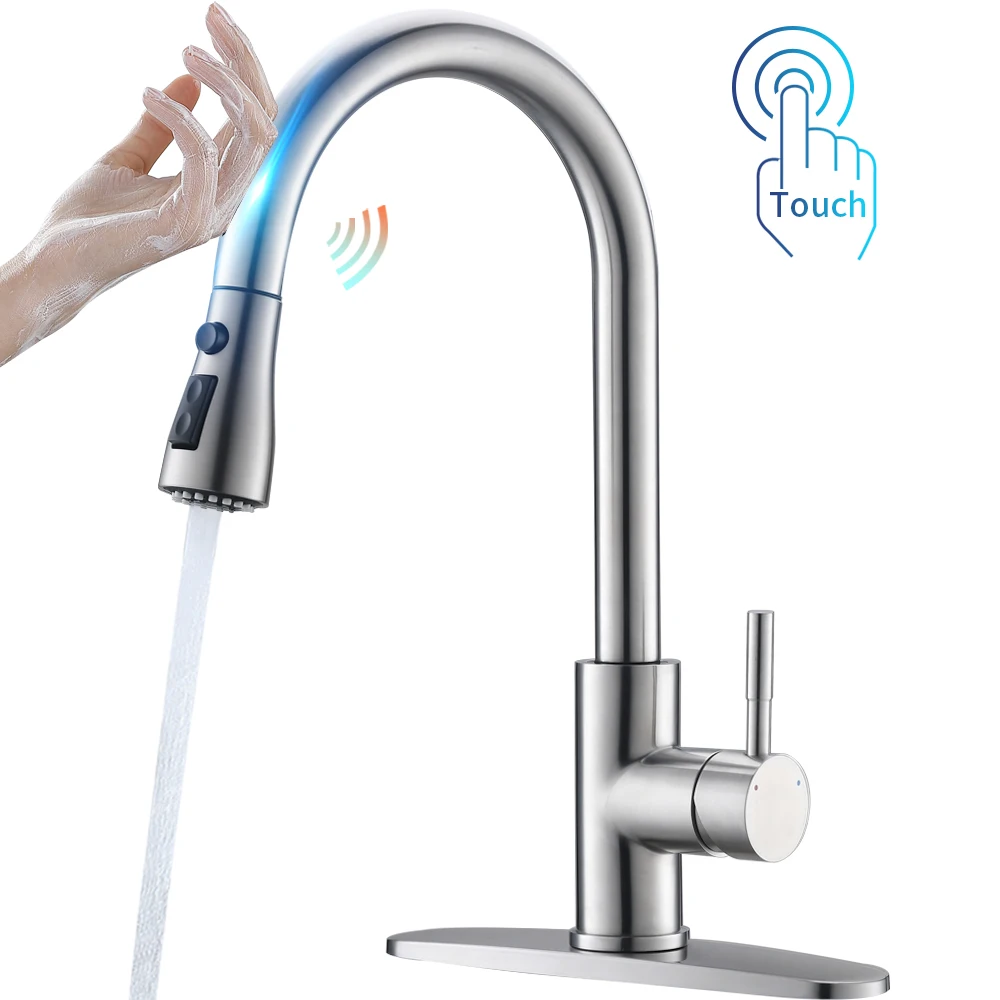 Smart Touch Kitchen Faucets Crane For Sensor Kitchen Water Tap Sink Mixer Rotate Touch Faucet Sensor Water Mixer KH-1005
Smart Touch Kitchen Faucets Crane For Sensor Kitchen Water Tap Sink Mixer Rotate Touch Faucet Sensor Water Mixer KH-1005