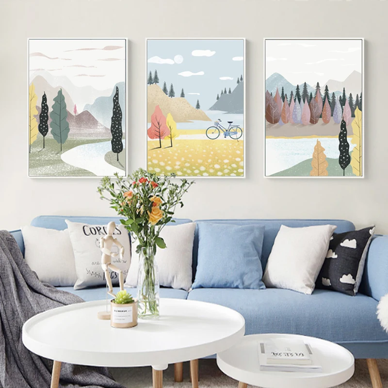 Mountain Forest Landscape Canvas Painting Wall Art Nordic Posters and Prints Wall Pictures for Living Room Decoration Frameless
Mountain Forest Landscape Canvas Painting Wall Art Nordic Posters and Prints Wall Pictures for Living Room Decoration Frameless