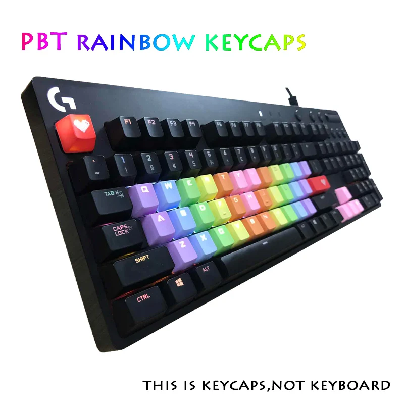 PBT радуги ключ Кепки s 37 ключи выстрел просвечивающие Подсветка белая освещенная