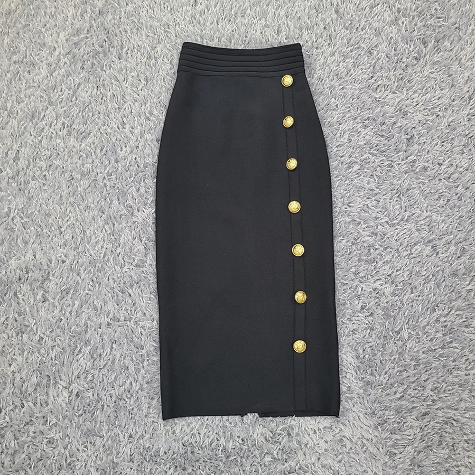 High Quality Spring 2021 Women'S Black Bodycon Rayon Bandage Skirt Sexy High Waist Single Breasted Celebrity Party Pencil Skirt
High Quality Spring 2021 Women'S Black Bodycon Rayon Bandage Skirt Sexy High Waist Single Breasted Celebrity Party Pencil Skirt