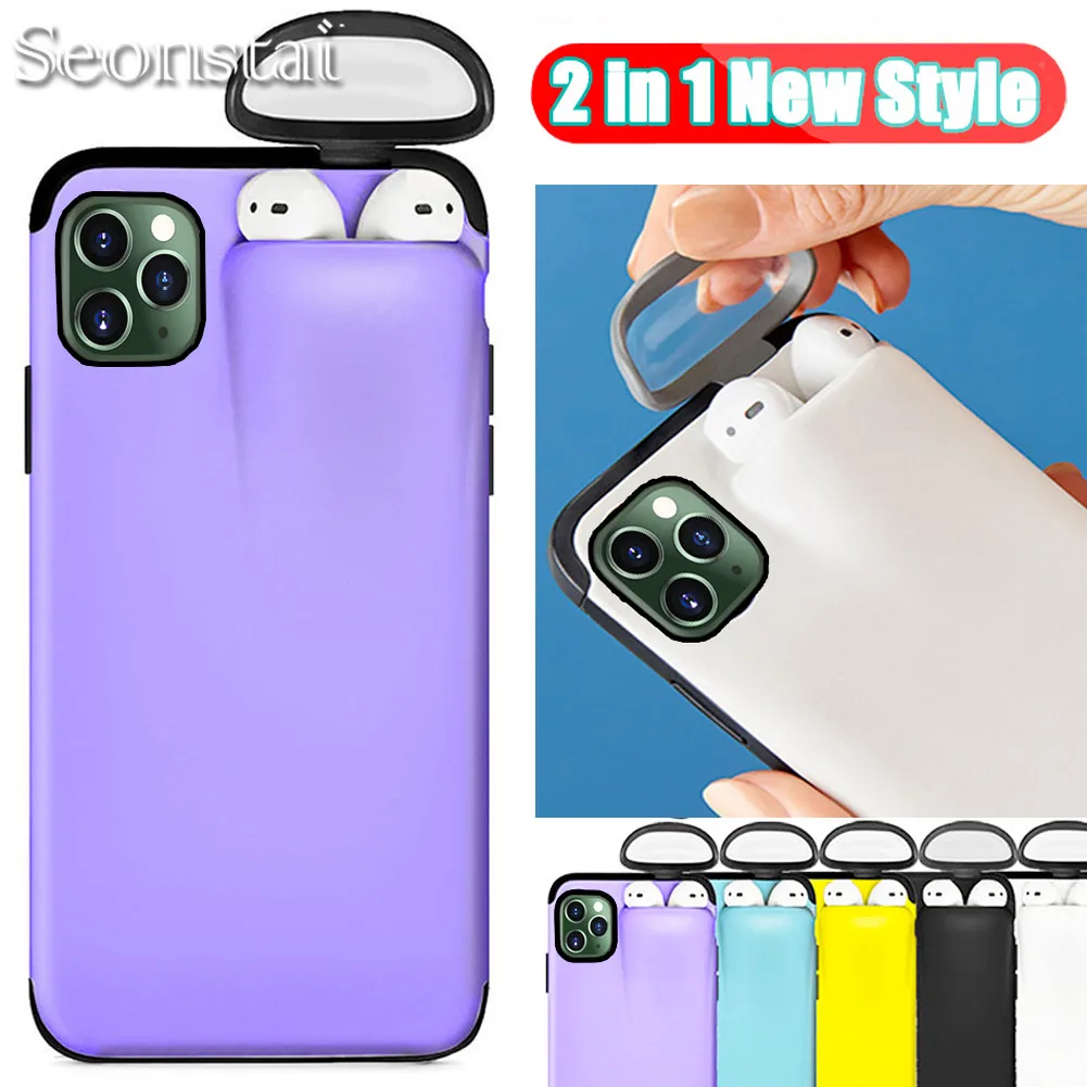 Чехол для iPhone 11 Pro Max чехол Xs Xr X 10 8 7 Plus AirPods 2 в 1 держатель жесткие чехлы Горячая