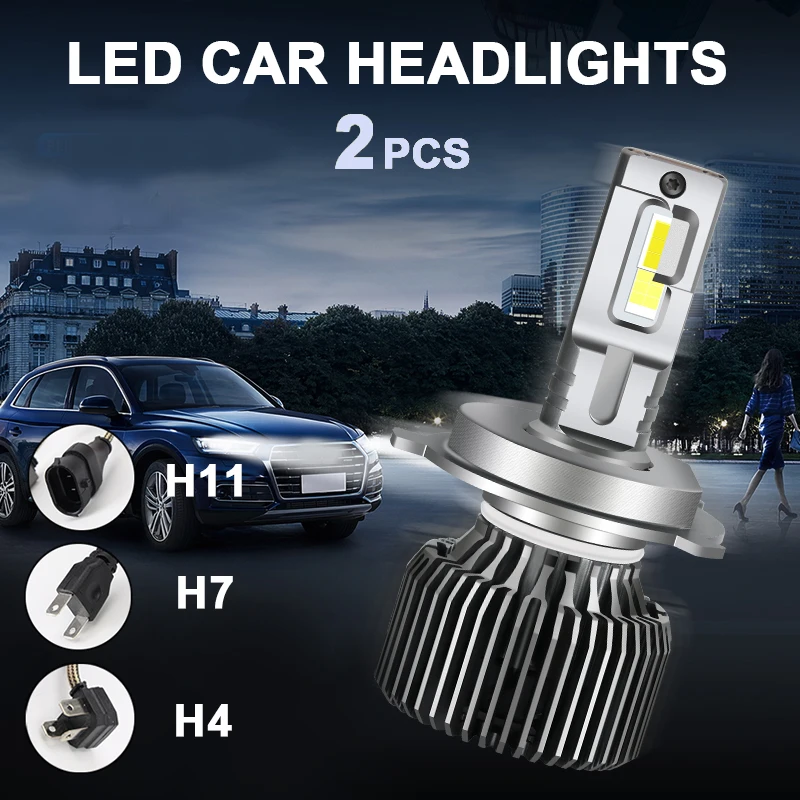 

Fog Light Auto Accessories Super Bright 2pcs 18 LEDs L/H Beam H4 H7 H11 H8 H9 Bulb Car LED Headlight 12V 1200W 6000K 14000LM