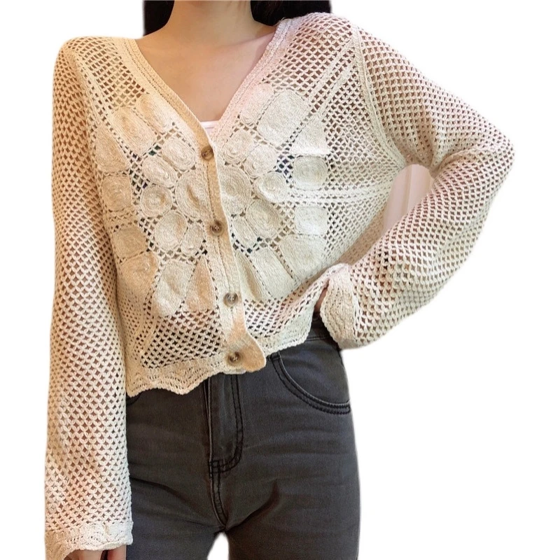 Women's Crocheted Hollow Sweater 2021 Spring New Short Outerwear Thin Coat Cardigan + Embroidered Strap Top
Women's Crocheted Hollow Sweater 2021 Spring New Short Outerwear Thin Coat Cardigan + Embroidered Strap Top