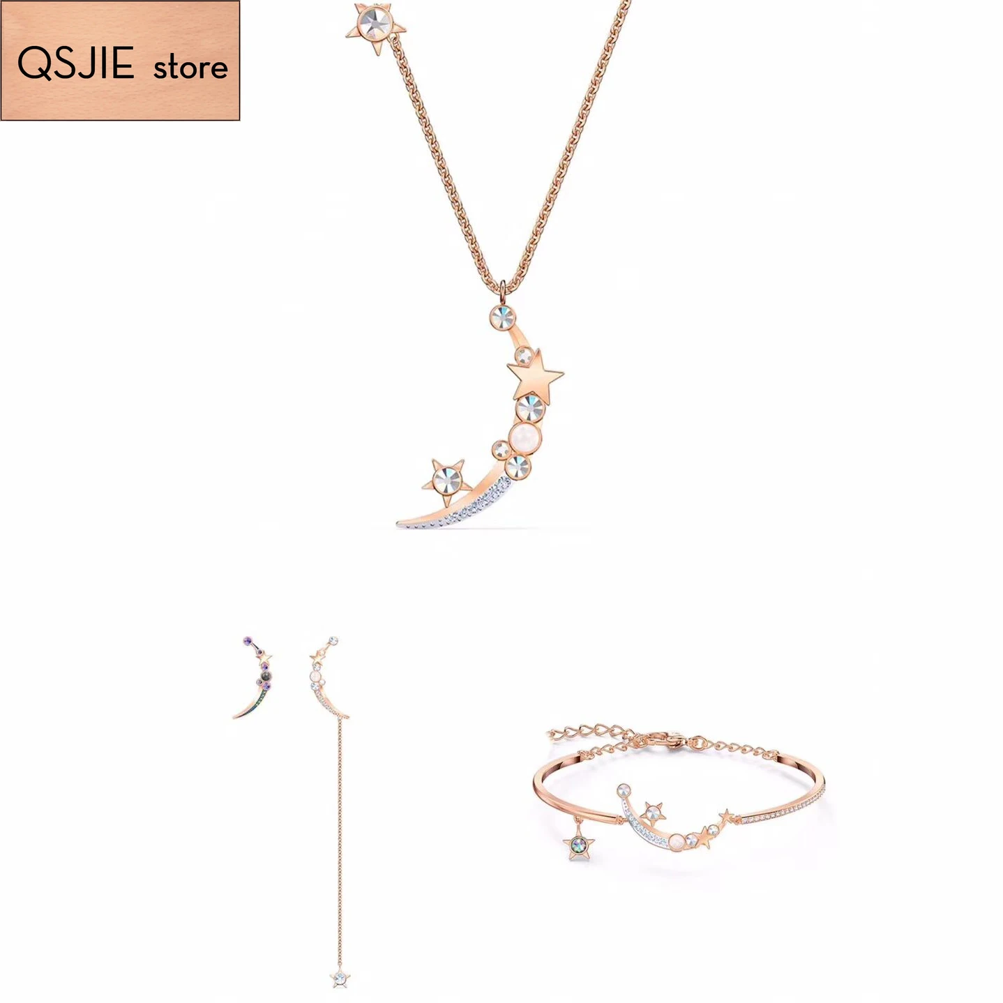 High Quality SWA New Star Night Design Inspiration Moon Lady Necklace Charming Fashion Jewelry
High Quality SWA New Star Night Design Inspiration Moon Lady Necklace Charming Fashion Jewelry