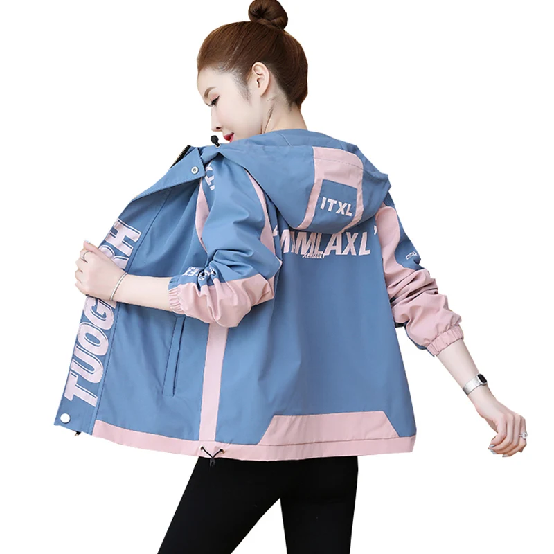 Women Hooded Windbreaker Outerwear New Spring Jackets Female Fashion Loose Baseball Uniform Short Coat Ladies Lady Sports Jacket
Women Hooded Windbreaker Outerwear New Spring Jackets Female Fashion Loose Baseball Uniform Short Coat Ladies Lady Sports Jacket