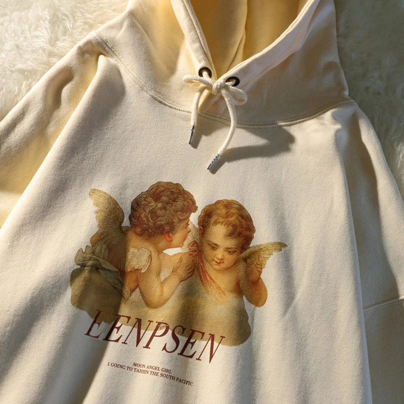 Vintage Autumn Winter Oversize Sweatshirts Women 90s Aesthetic Angel Print Polo Hoodies Female Thick Graphic Pullover
Vintage Autumn Winter Oversize Sweatshirts Women 90s Aesthetic Angel Print Polo Hoodies Female Thick Graphic Pullover