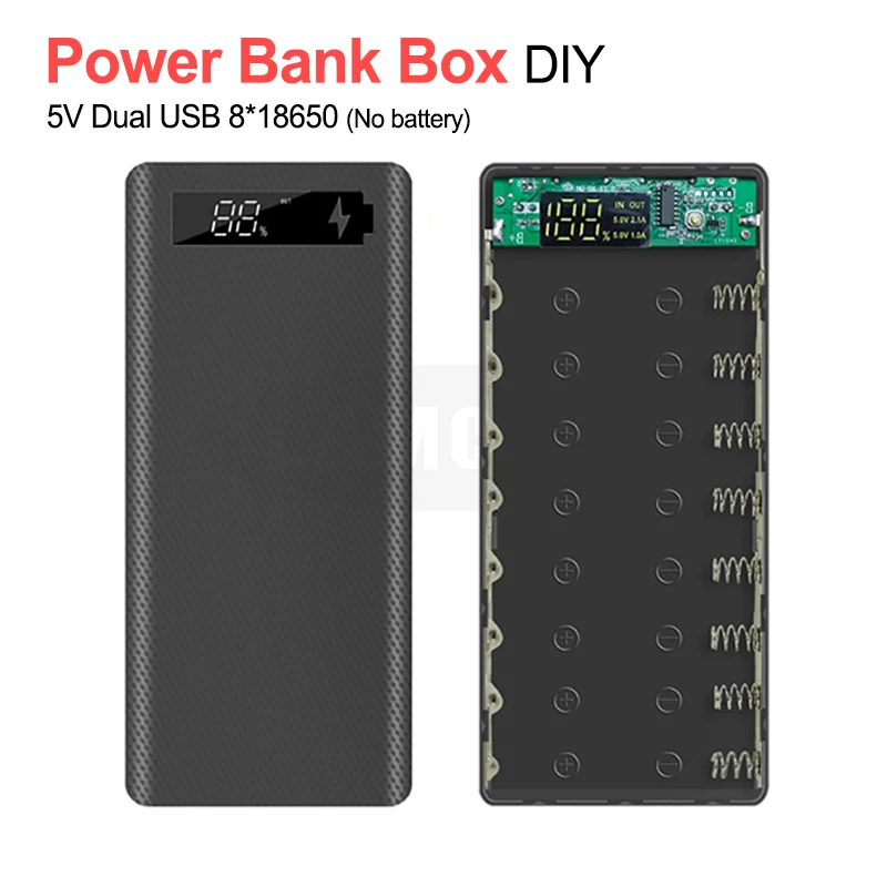 5V Dual USB 8*18650 Power Bank Battery Box with Display High Capacity 18650 USB Charger DIY Shell Case For IPhone Samsung Huawei
5V Dual USB 8*18650 Power Bank Battery Box with Display High Capacity 18650 USB Charger DIY Shell Case For IPhone Samsung Huawei