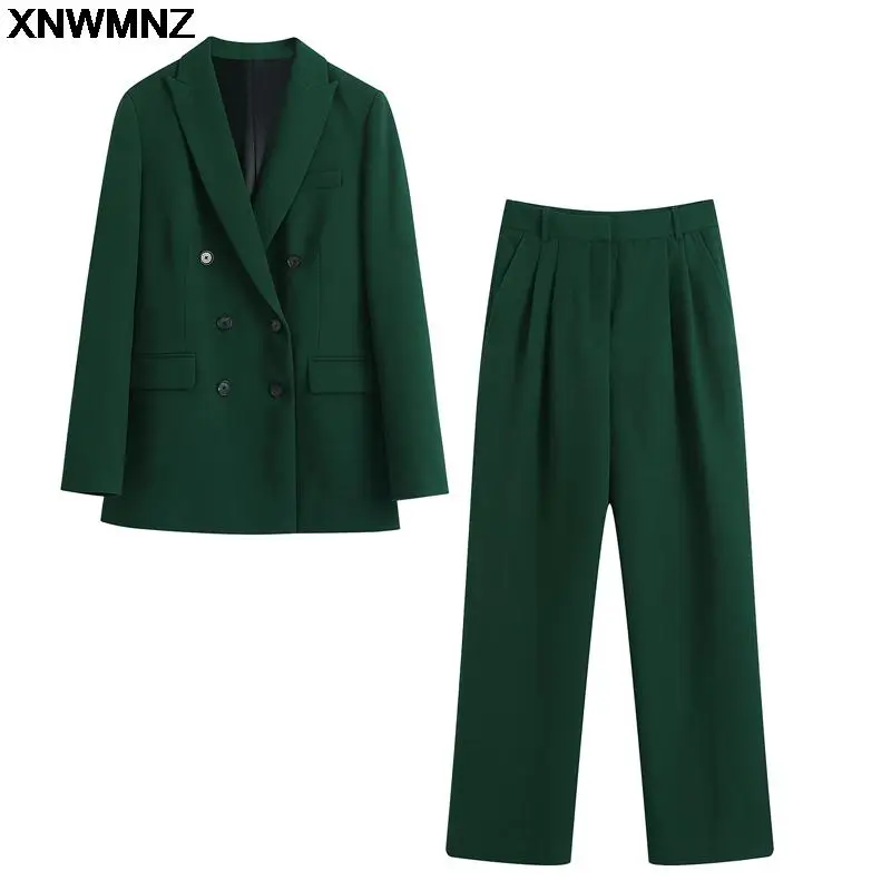 XNWMNZ 2021 autumn Lady shoulder pads blazer mid-rise trousers two peice set women double breasted suit jacket midi waist pants
XNWMNZ 2021 autumn Lady shoulder pads blazer mid-rise trousers two peice set women double breasted suit jacket midi waist pants