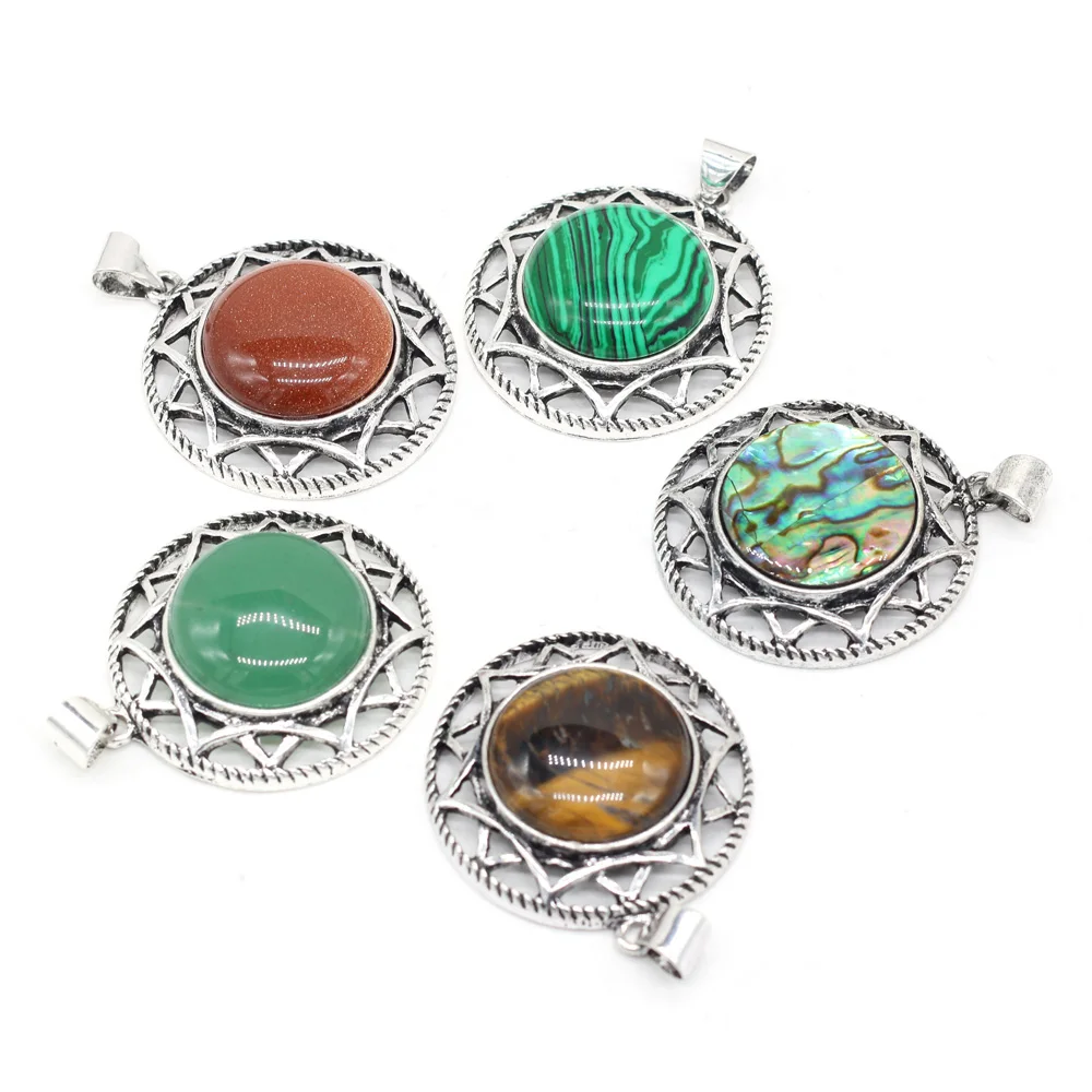 Natural Stone Pendants Exquisite Round Crystal Agates Stone Alloy Pendant Charms for Jewelry Making Necklace Bracelet Earrings
Natural Stone Pendants Exquisite Round Crystal Agates Stone Alloy Pendant Charms for Jewelry Making Necklace Bracelet Earrings
