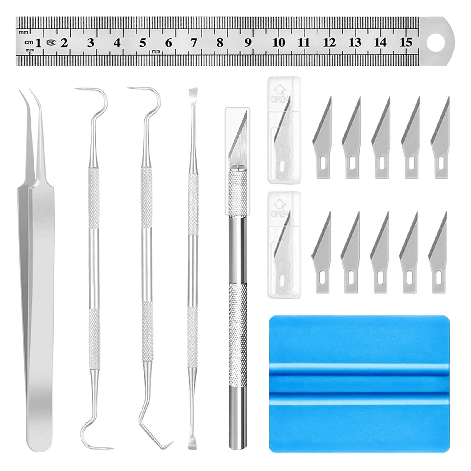 17pcs Craft Vinyl Tool Weeding Tool DIY Engraving Tools For Adhesive Vinyl, Sewing, Silhouette, Lettering, Cameo Basic Craft
17pcs Craft Vinyl Tool Weeding Tool DIY Engraving Tools For Adhesive Vinyl, Sewing, Silhouette, Lettering, Cameo Basic Craft
