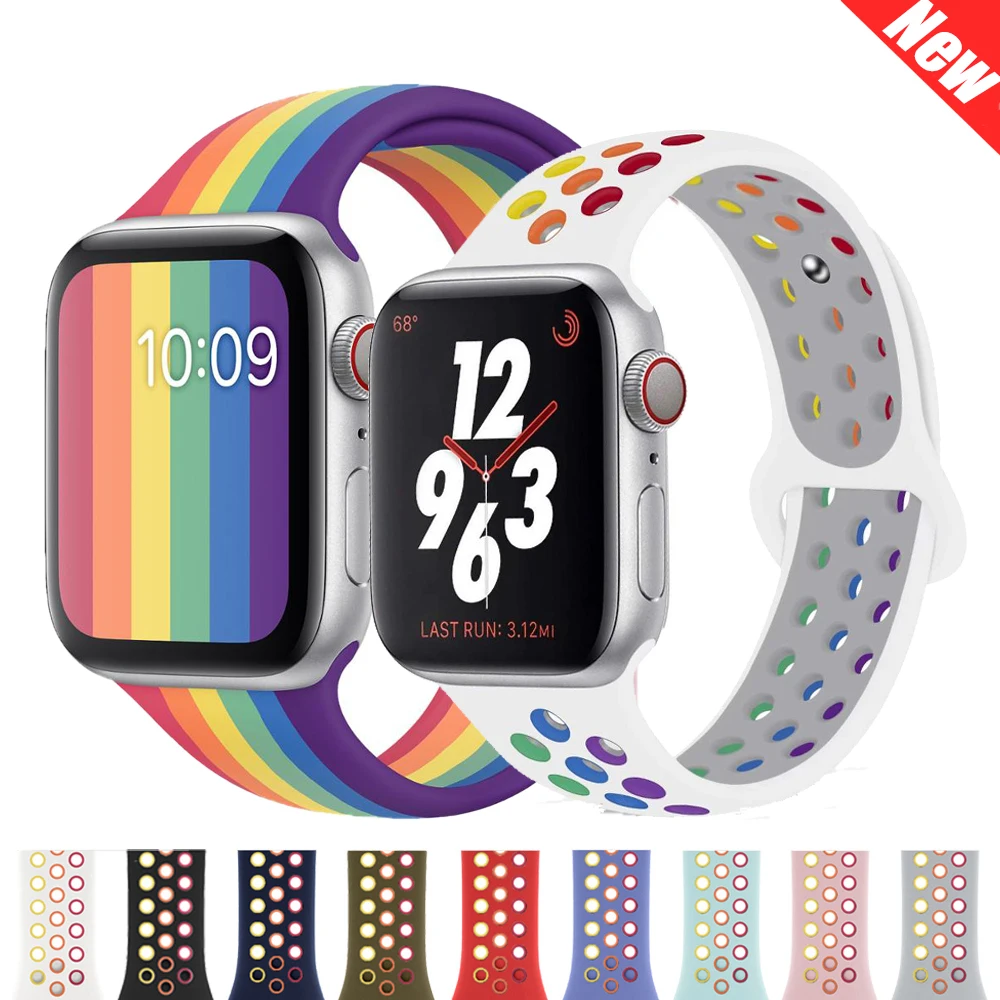 Strap For apple watch band 44mm 40mm iwatch band 42mm 38mm Pride Edition silicone bracelet correa apple watch series 6 se 5 4 3
Strap For apple watch band 44mm 40mm iwatch band 42mm 38mm Pride Edition silicone bracelet correa apple watch series 6 se 5 4 3