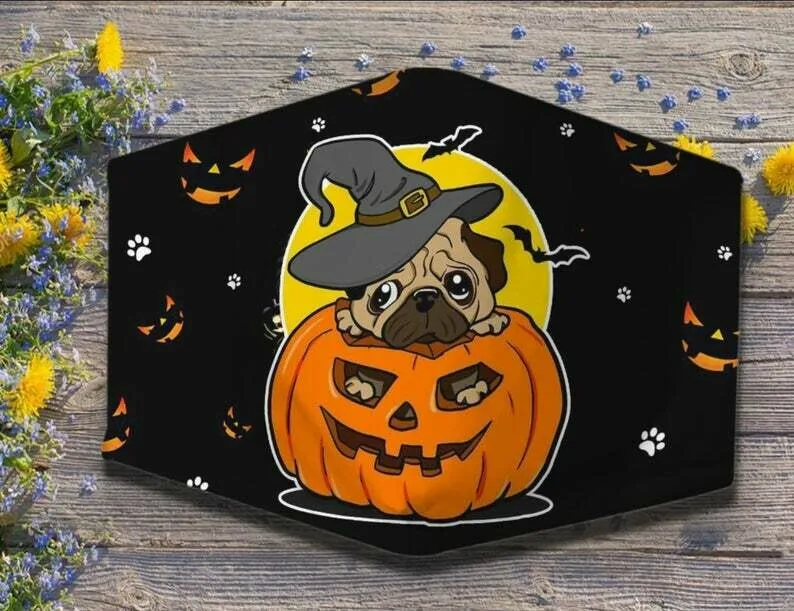Cute Pug Witch Pumpkin Funny Dog Lovers Halloween Gift Mouth Covering Washable Reusable Fabric Face Mask with Filter
Cute Pug Witch Pumpkin Funny Dog Lovers Halloween Gift Mouth Covering Washable Reusable Fabric Face Mask with Filter