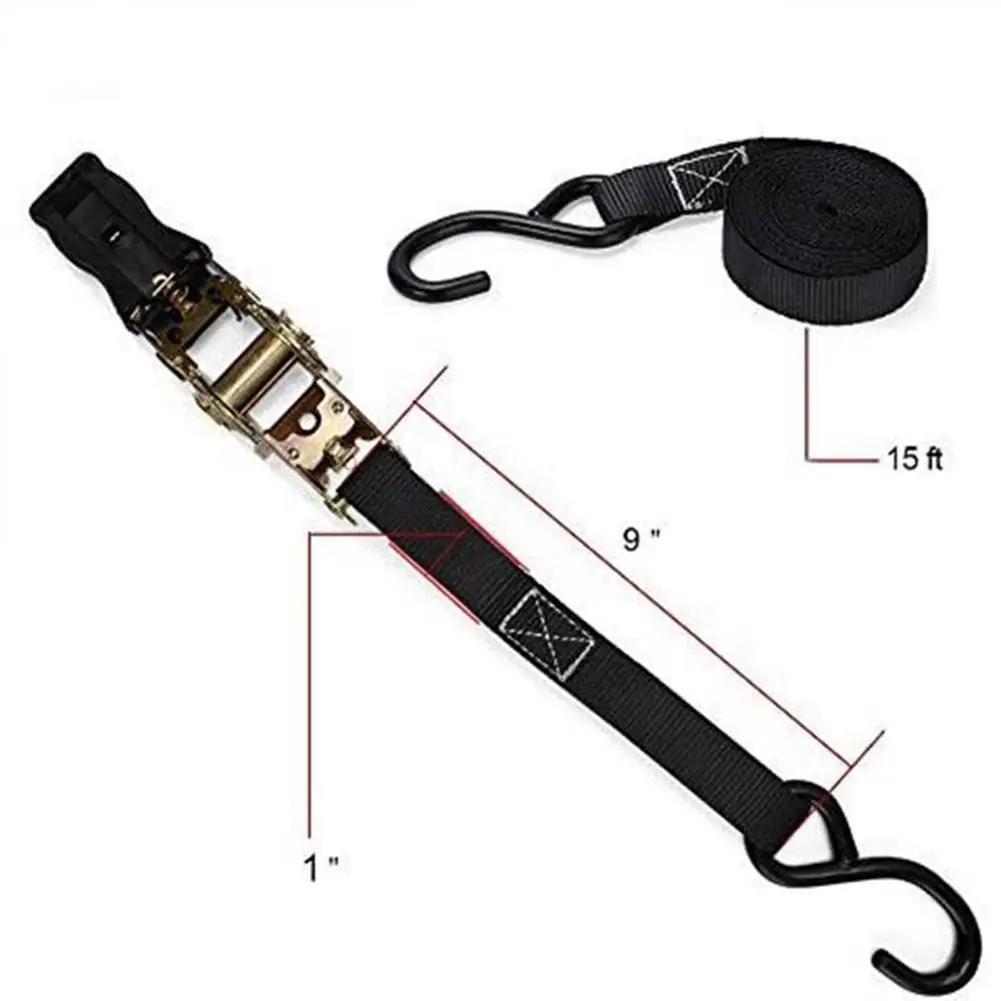 1 Inch Ratchet Tie-down Strap Motorcycle Fixed Heavy Cargo Trailer Transportation S Hook Black Tie-down Strap Tensioner For Car
1 Inch Ratchet Tie-down Strap Motorcycle Fixed Heavy Cargo Trailer Transportation S Hook Black Tie-down Strap Tensioner For Car