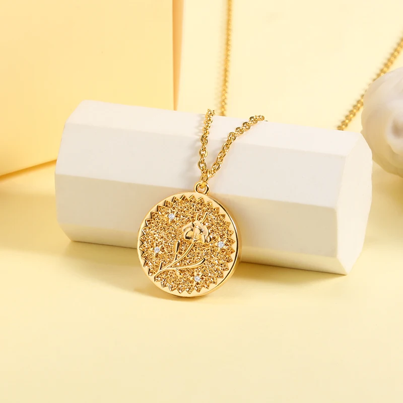 Gold 12 Months Flower Pendant Necklace For Women Stainless Steel Necklace Zircon Round Trendy Exquisite Luxury Jewelry Gifts
Gold 12 Months Flower Pendant Necklace For Women Stainless Steel Necklace Zircon Round Trendy Exquisite Luxury Jewelry Gifts