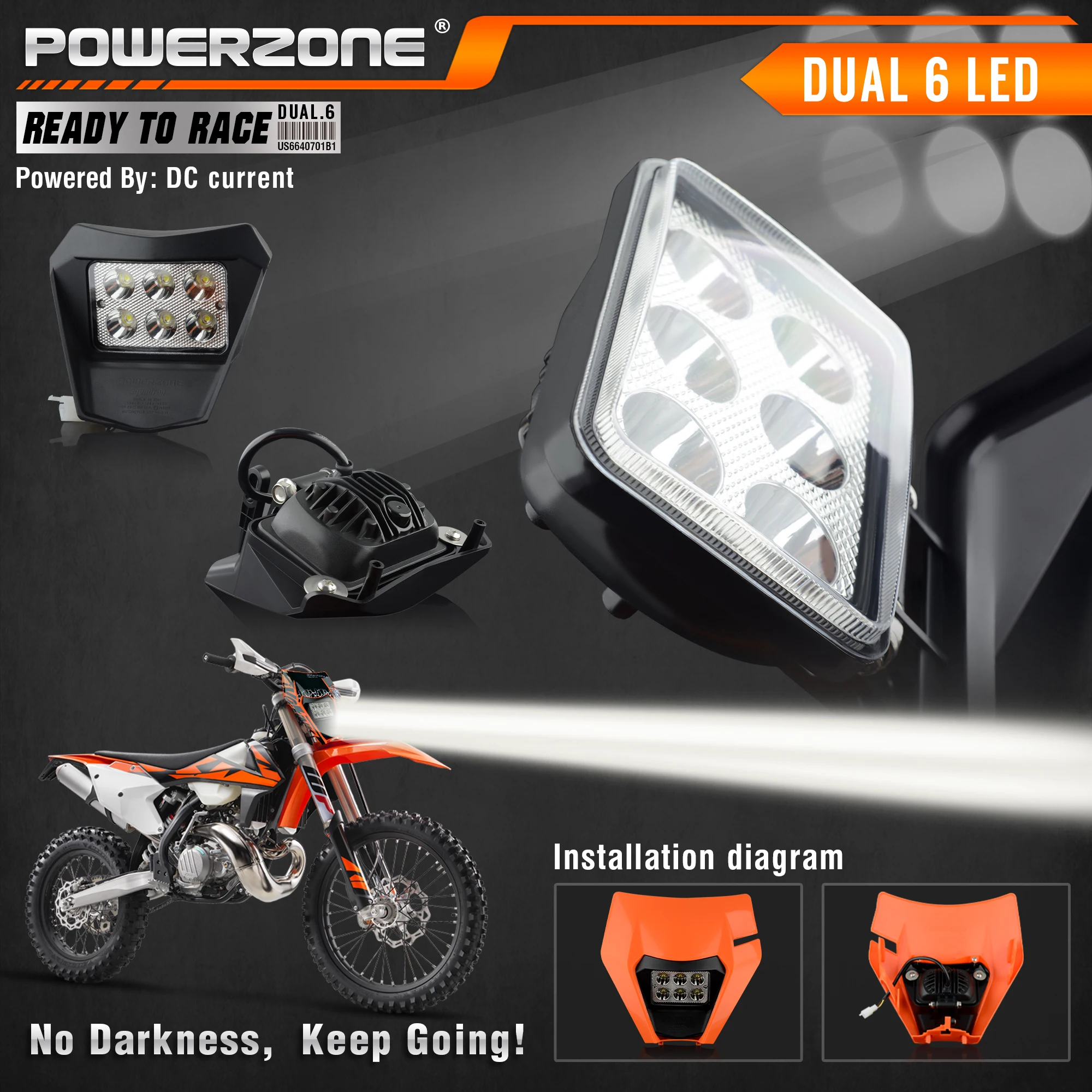 PowerZone мотоцикла светодиодный головной светильник обтекатель Supermoto для KTM SX EXC SXF MX