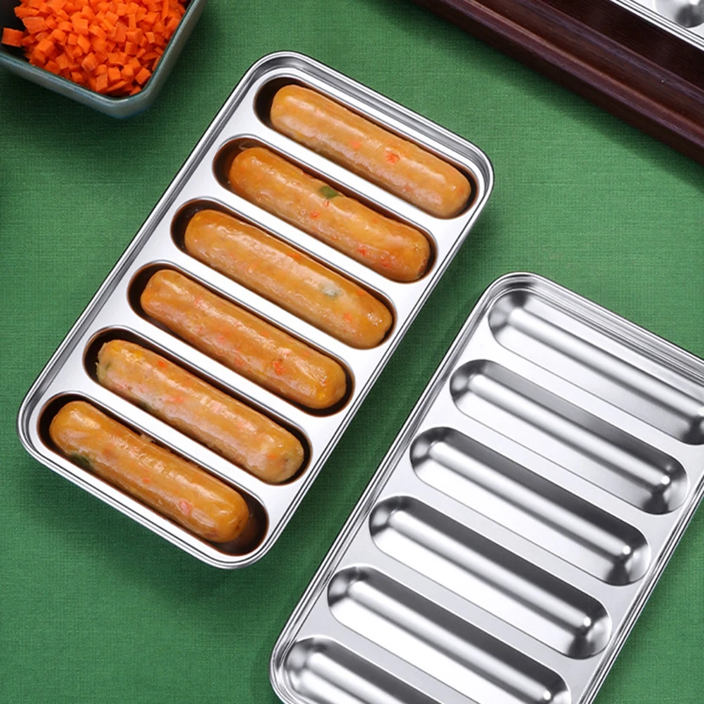 Stainless Steel Sausage Mold 6 Cavity for Homemade Hot Dogs Non-Stick DIY Hot Dog Mold for Oven Steamer Kitchen Bakeware
Stainless Steel Sausage Mold 6 Cavity for Homemade Hot Dogs Non-Stick DIY Hot Dog Mold for Oven Steamer Kitchen Bakeware