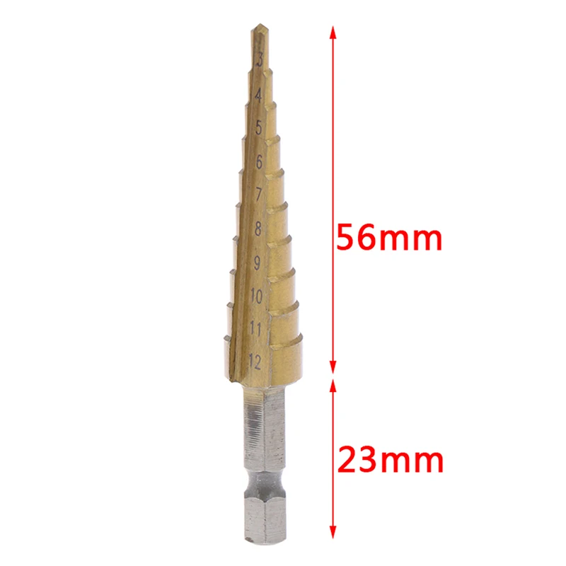 Hot ! 3-12mm Coated Stepped Drill Bits Hex Handle Drill Bit Metal Drilling Power Tool Hole Cutter Power Tools
Hot ! 3-12mm Coated Stepped Drill Bits Hex Handle Drill Bit Metal Drilling Power Tool Hole Cutter Power Tools