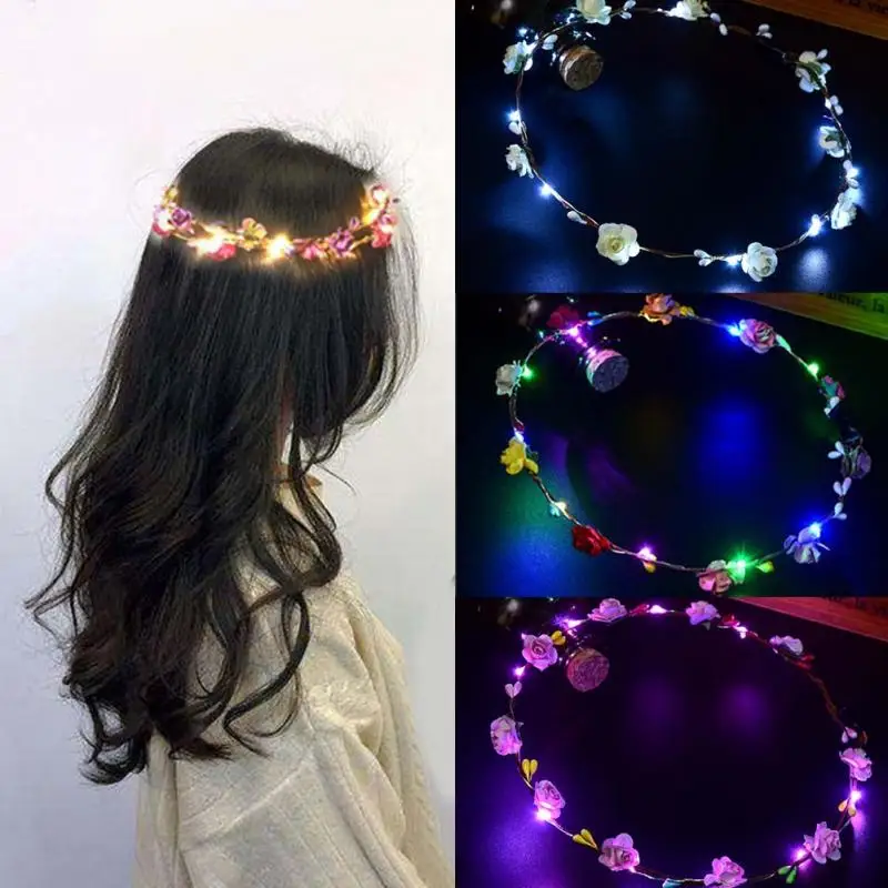 Party Crown Flower Headband LED Light Up Hair Wreath Hairband Garlands Women Children Party Birthday Glowing Wreath Accessories
Party Crown Flower Headband LED Light Up Hair Wreath Hairband Garlands Women Children Party Birthday Glowing Wreath Accessories