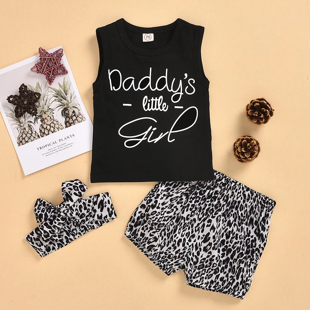 Летняя одежда для маленьких девочек футболка без рукавов с надписью Daddy's Little Girl