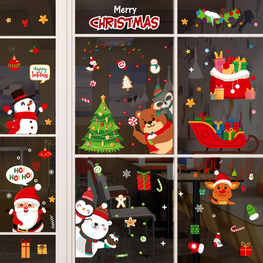 Christmas Stickers Santa Claus Deer Xmas Tree Wall Window Stickers Snowman Elk Decal Ornaments Navidad Decortion New Year 2022
Christmas Stickers Santa Claus Deer Xmas Tree Wall Window Stickers Snowman Elk Decal Ornaments Navidad Decortion New Year 2022