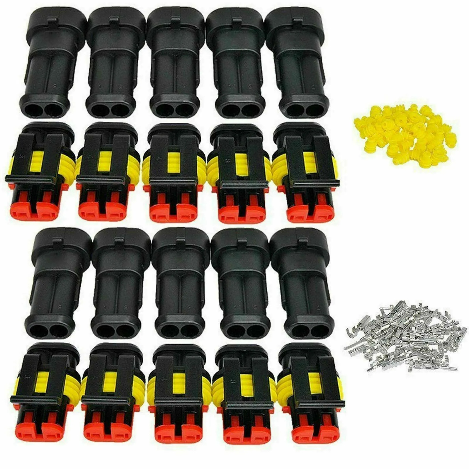 10Pcs 2 Pin Waterproof Super Seal Electrical Wire Connector Male Female Plug Cable Connector For Car Motorcycle Truck AWG Marine
10Pcs 2 Pin Waterproof Super Seal Electrical Wire Connector Male Female Plug Cable Connector For Car Motorcycle Truck AWG Marine