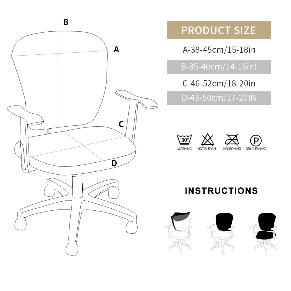 Elastic Junejour Office Chair Cover Solid Computer Chair Cover Spandex Stretch Armchair Seat Case Removable and Washable 1pc
Elastic Junejour Office Chair Cover Solid Computer Chair Cover Spandex Stretch Armchair Seat Case Removable and Washable 1pc