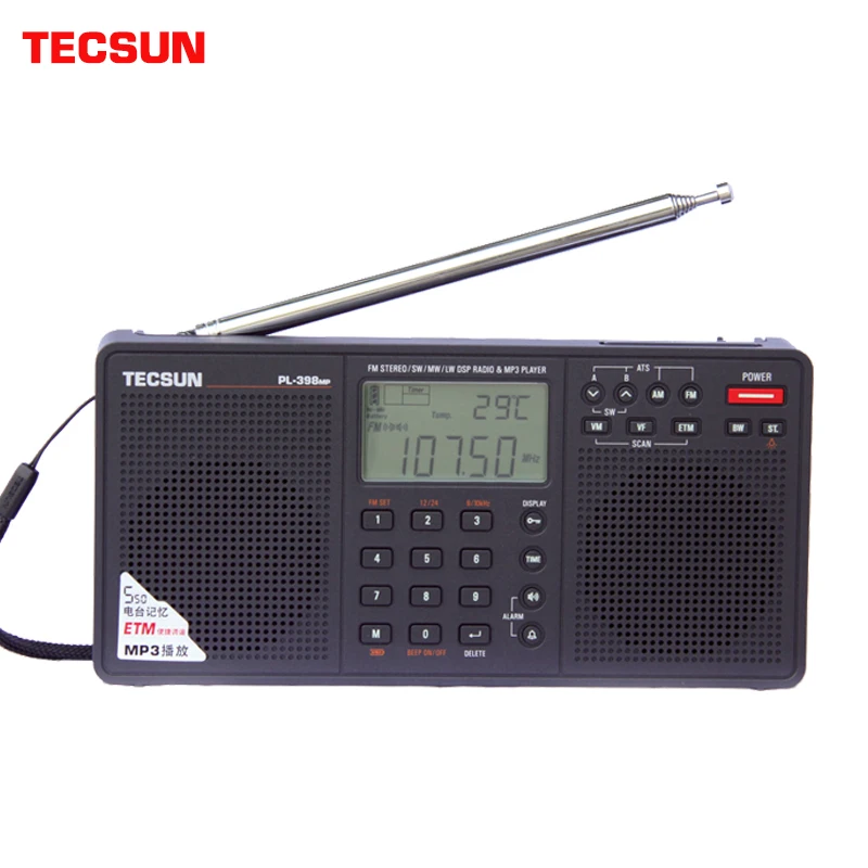 

Tecsun PL-398MP Portable Radio FM AM SW Shortwave Radio Digital Tuning Stereo Radio Receiver Support TF Card MP3 Music Player