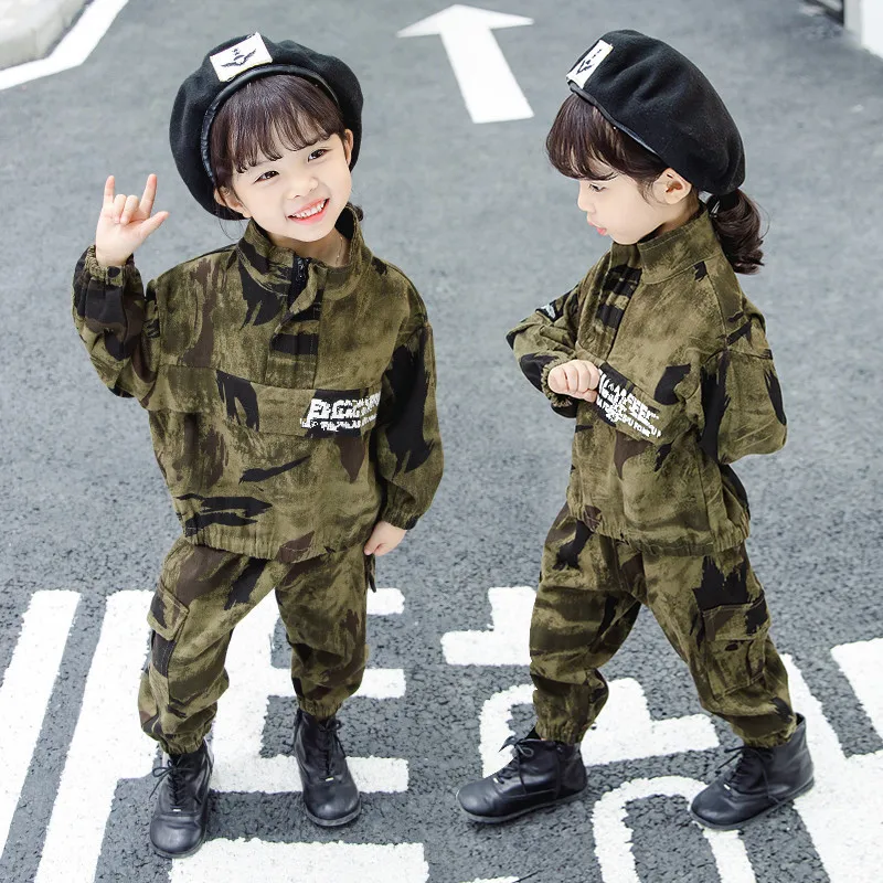 Baby 2pcs Set Sport Suit Military Uniform Children's PUBG Sets Boy Girls Clothes Camouflage for Kids Casual Clothing | Детская