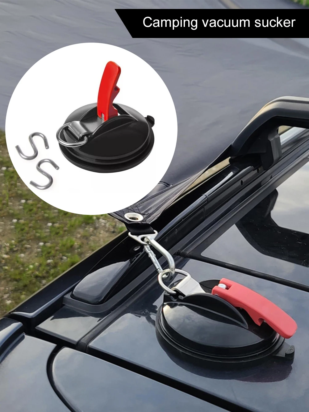 1/2pcs Suction Cup Anchor with S-Hook Tie Down Camping Tarp Accessories Car Side Awning Securing Hook Mount Anchor Trunk Tools
1/2pcs Suction Cup Anchor with S-Hook Tie Down Camping Tarp Accessories Car Side Awning Securing Hook Mount Anchor Trunk Tools