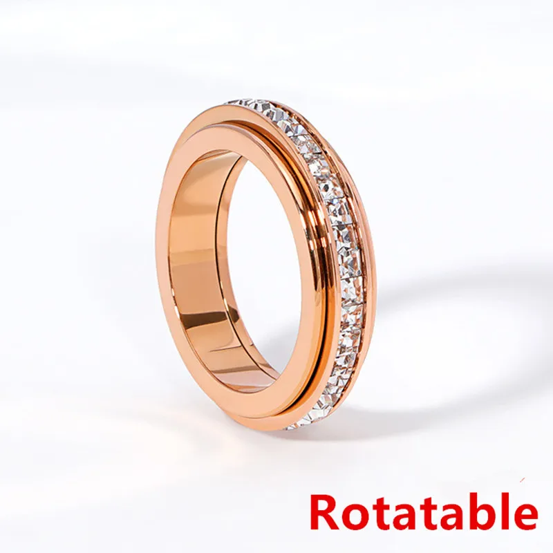 ZN Wedding Engagement Titanium Steel Rotatable Finger Ring Micro Pave CZ Crystal Couple Rings for Women and Men Jewelry Gifts
ZN Wedding Engagement Titanium Steel Rotatable Finger Ring Micro Pave CZ Crystal Couple Rings for Women and Men Jewelry Gifts