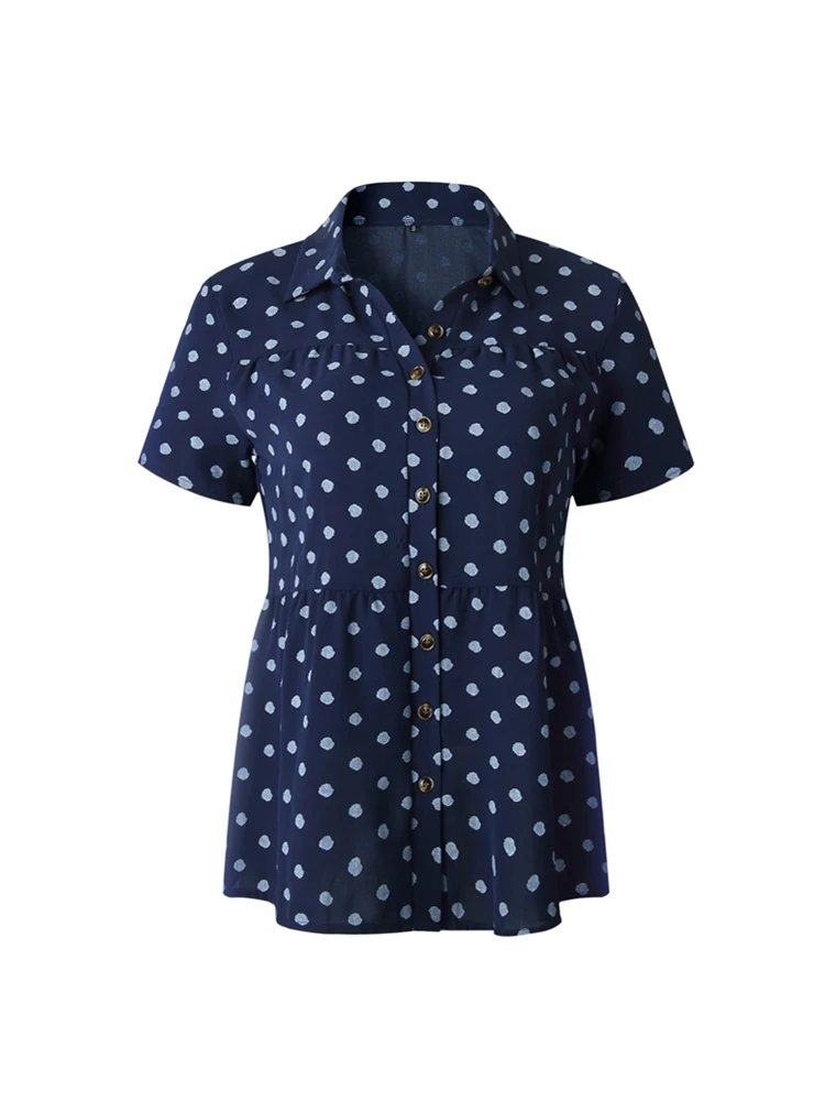 Summer Tops Women 2021 Short Sleeve Casual Shirts Turn Down Collar Polka Dot Print Blusas Para Mujer Y2K Aesthetic Fashion Style
Summer Tops Women 2021 Short Sleeve Casual Shirts Turn Down Collar Polka Dot Print Blusas Para Mujer Y2K Aesthetic Fashion Style