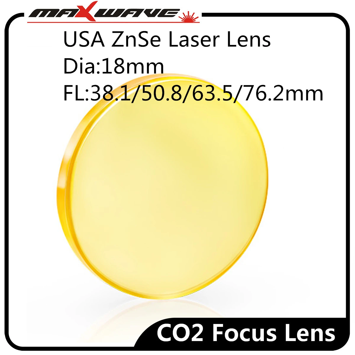 США CVD CO2 оптический лазер ZnSe фокусный объектив диаметром 38 1 мм FL38.1 50 8 63 5 101 6 для