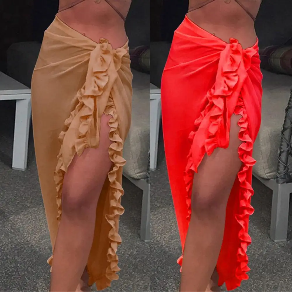 60% Dropshipping!!Fashion Women Solid Color Beach Long Skirt Ruffles Sarong Wrap Bikini Cover Up Swimsuit
60% Dropshipping!!Fashion Women Solid Color Beach Long Skirt Ruffles Sarong Wrap Bikini Cover Up Swimsuit