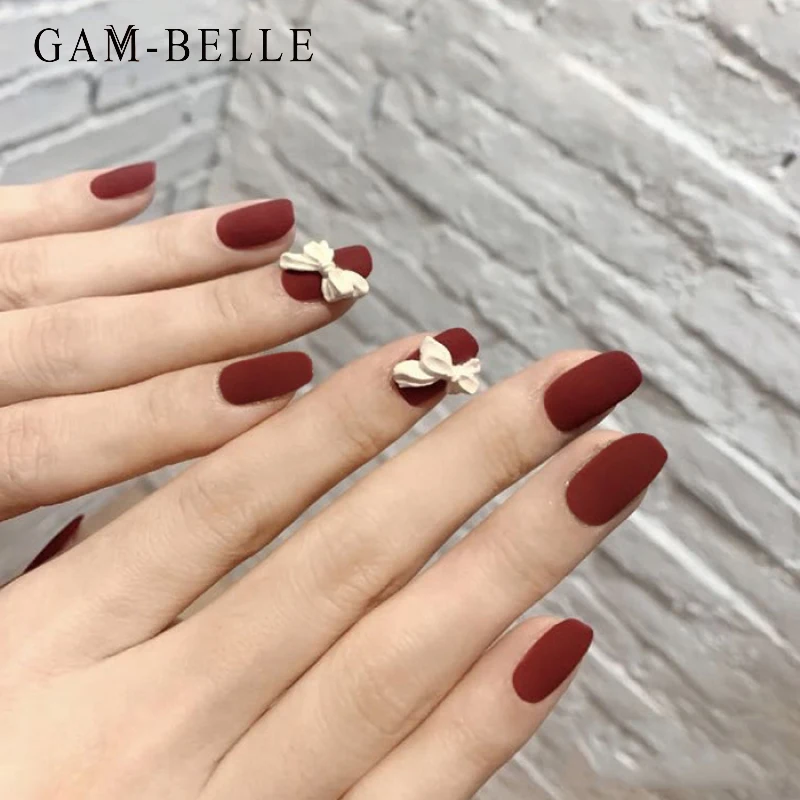 Гам-BELLE 24 шт. бежевый 3D с фальшивым бантом ногтей с клеем французский матовая красная искусственная Пресс на накладные ногти для маникюра и нейл-арта
Гам-BELLE 24 шт. бежевый 3D с фальшивым бантом ногтей с клеем французский матовая красная искусственная Пресс на накладные ногти для маникюра и нейл-арта