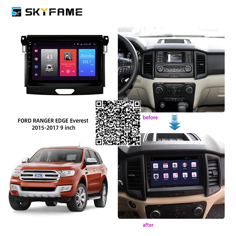 SKYFAME 4+64G Car Radio Stereo For Ford Everest Edge Ranger 2015-2017 Android Multimedia System GPS Navigation DVD Player
SKYFAME 4+64G Car Radio Stereo For Ford Everest Edge Ranger 2015-2017 Android Multimedia System GPS Navigation DVD Player