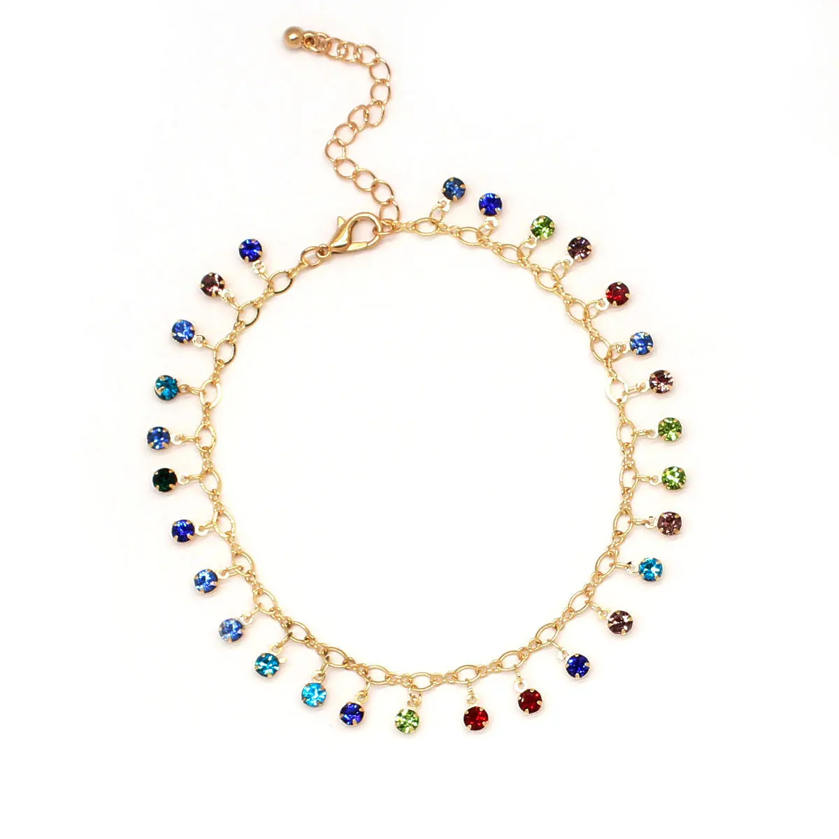 European and American Fashion Crystal Micro-inlaid Color Zircon Anklet for Women Creative Beach Personality Wild Foot Jewelry
European and American Fashion Crystal Micro-inlaid Color Zircon Anklet for Women Creative Beach Personality Wild Foot Jewelry