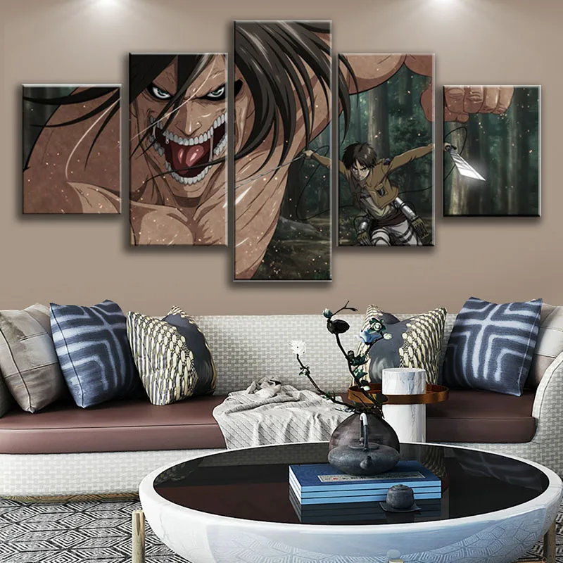 HD Prints Canvas Home Decor Pictures 5 Pieces Attack on Titan Eren Yeager Shingeki No Kyojin Painting Wall Art Anime Poster
HD Prints Canvas Home Decor Pictures 5 Pieces Attack on Titan Eren Yeager Shingeki No Kyojin Painting Wall Art Anime Poster