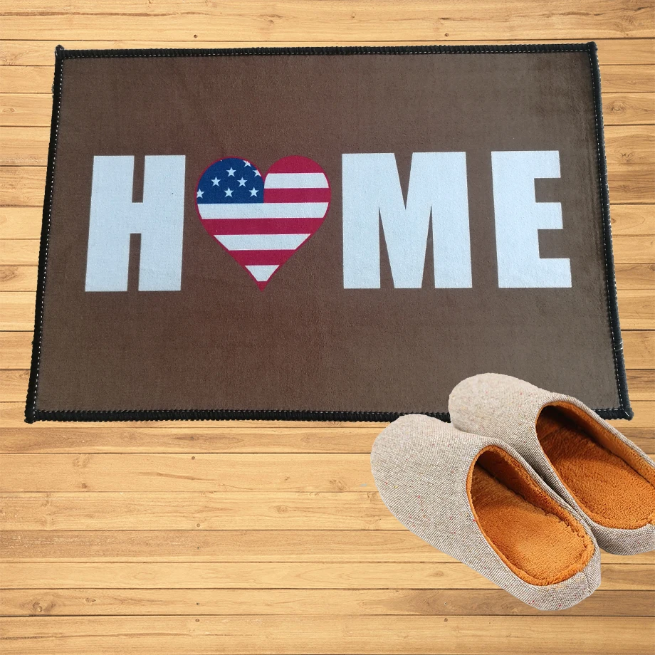 

Home America Heart Doormat Entrance Welcome Custom Mat Hallway Doorway Bathroom Bedroom Kitchen Rugs Floor Mats Carpet Gift