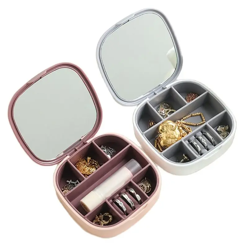 Plastic Mirrored Travel Jewelry Box Case Storage Ring Earrings Necklace Portable for Home Bathroom Desk organizador de jóias
Plastic Mirrored Travel Jewelry Box Case Storage Ring Earrings Necklace Portable for Home Bathroom Desk organizador de jóias