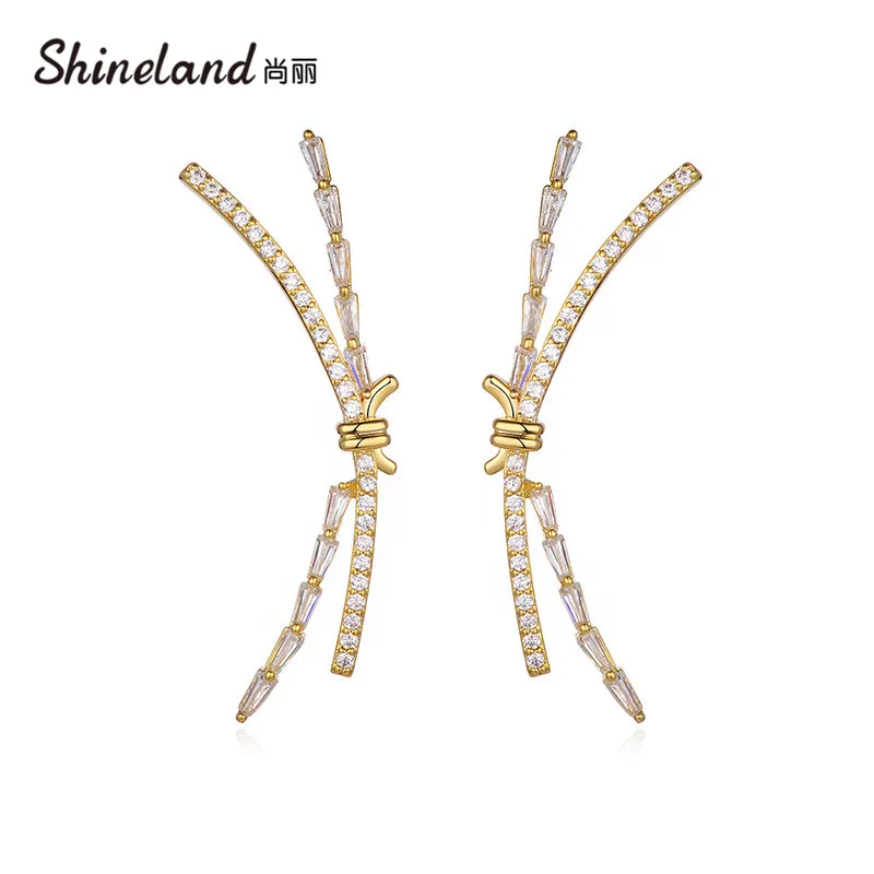 Shineland Fashion Statement Large Cross Tie Stud Earrings for Women Lady Exaggerated Crystal Zircon Birncos Party Jewelry Gift
Shineland Fashion Statement Large Cross Tie Stud Earrings for Women Lady Exaggerated Crystal Zircon Birncos Party Jewelry Gift