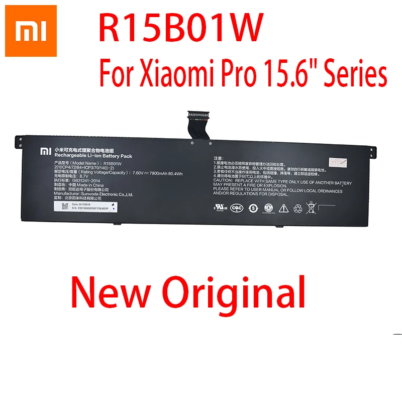 Новый оригинальный аккумулятор XIAOMI 7900 мАч для Xiaomi Pro i5 15,6 R15B01W 7,6 V 60.4Wh
Новый оригинальный аккумулятор XIAOMI 7900 мАч для Xiaomi Pro i5 15,6 R15B01W 7,6 V 60.4Wh